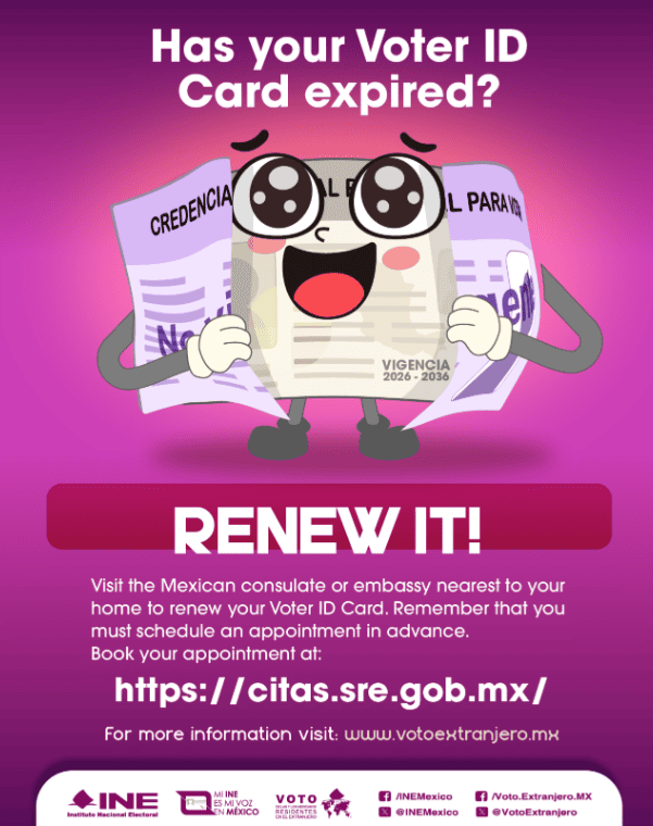 Información para renovar la credencial para votar desde el extranjero